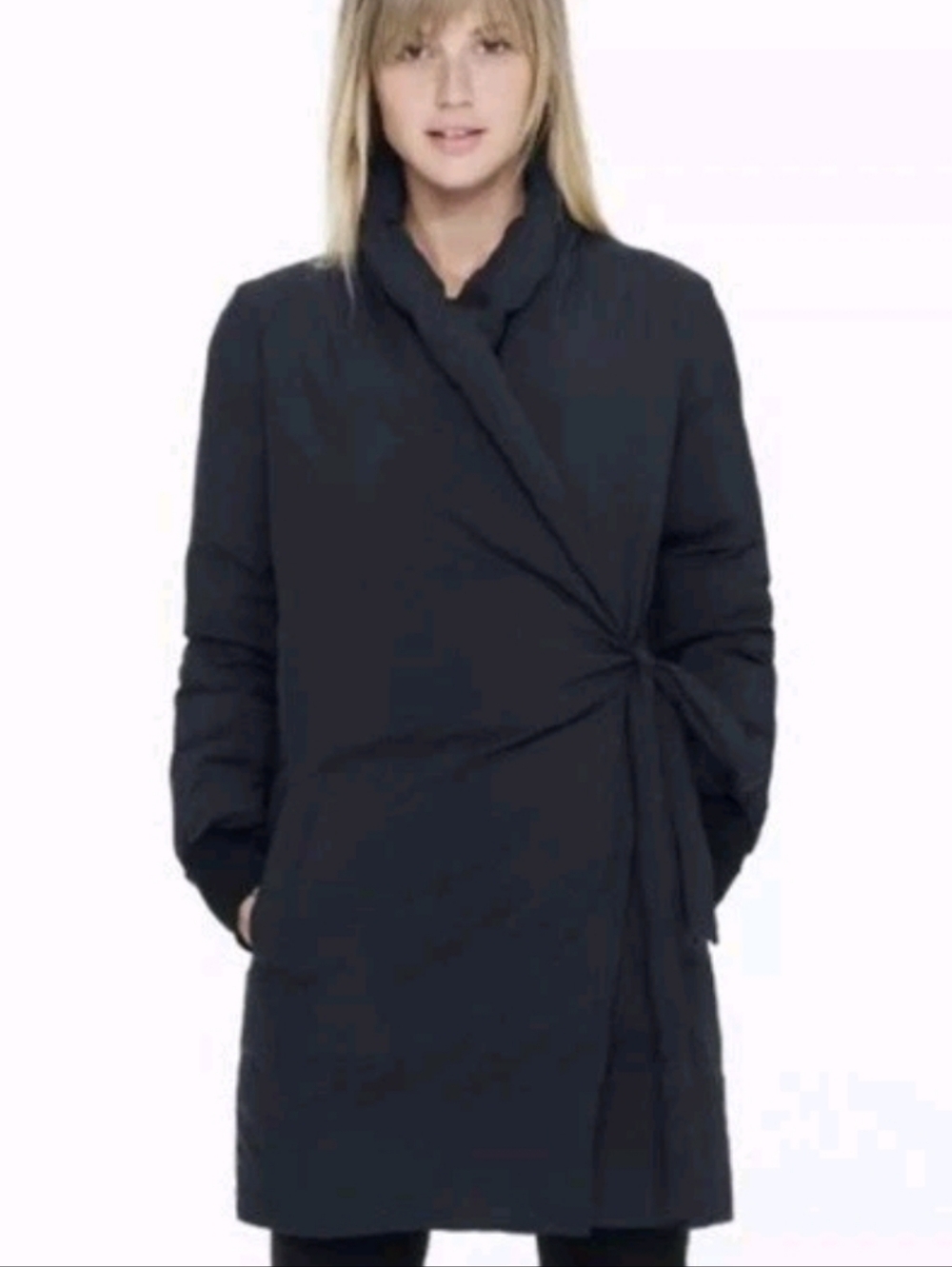 James Perse Yosemite Duvet Down Wrap Coat Size 1 Small Black